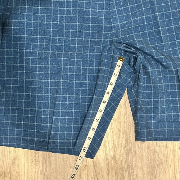 Walter Hagen Blue Checker Plaid Chino Golf Shorts Flat Front Casual Zip Size 40 - Picture 3 of 8